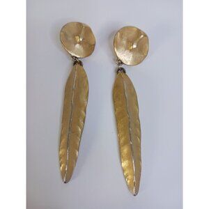 F Mancini Designer Couture Shoulder Duster Long Modernist Earrings 4.50"
